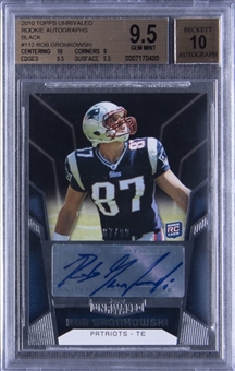 2010 Topps "Unrivaled" #URP-RG Rob Gronkowski Signed Rookie Card (#87/99) – Gronks Jersey Number! – BGS GEM MINT 9.5/BGS 10